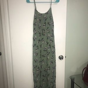 Green flower sundress maxi